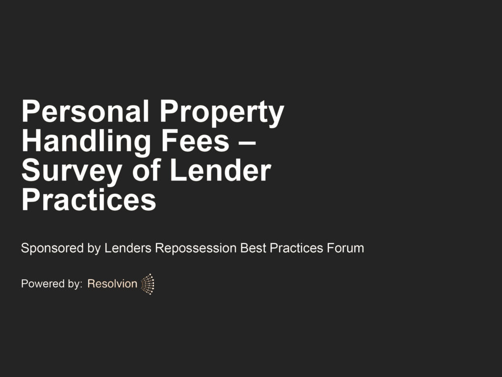 Survey of Lender Practices